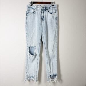 good american | light wash good leg distressed women's jeans sz 4/27